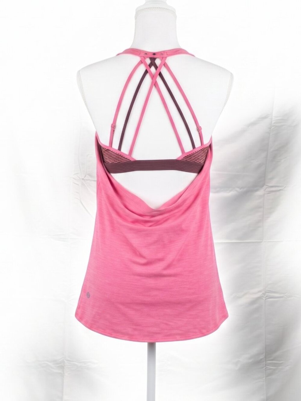 Lululemon Women's Open Back Yoga Tank | Pink | Built-In Bra | Size 8